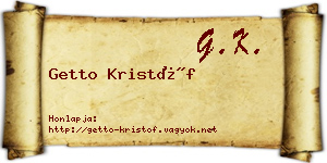 Getto Kristóf névjegykártya