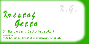 kristof getto business card